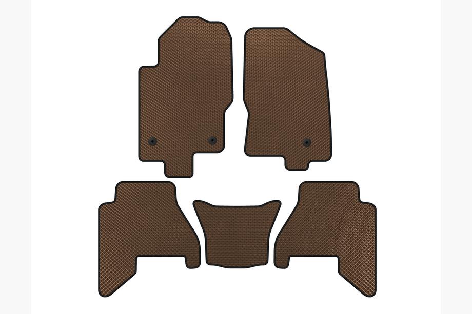 Nissan Pathfinder R51 2005–2014 EVA V2 golvmattor (2 rader, brun, 2010-2014) Image