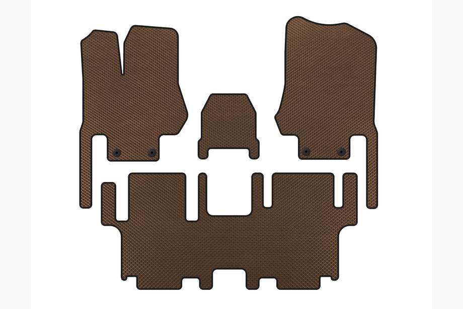 Nissan Quest 2011–2017 EVA-bilmattor (2 rader, 7-sits, brun) Image