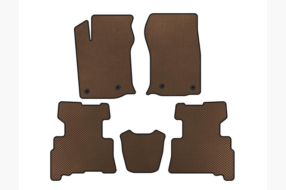 Toyota 4Runner 2009–2024 EVA bilmattor för kupén (2 rader, 2014-2024, 7-sits, brun) Image