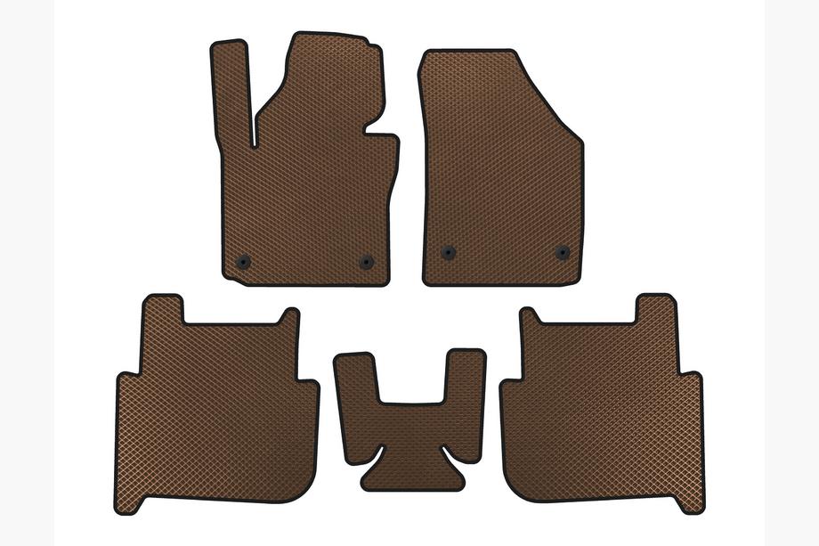 Volkswagen Touran 2003–2010 EVA mattor (2 rader, 2006-2010, 7-sits, Brun) Image