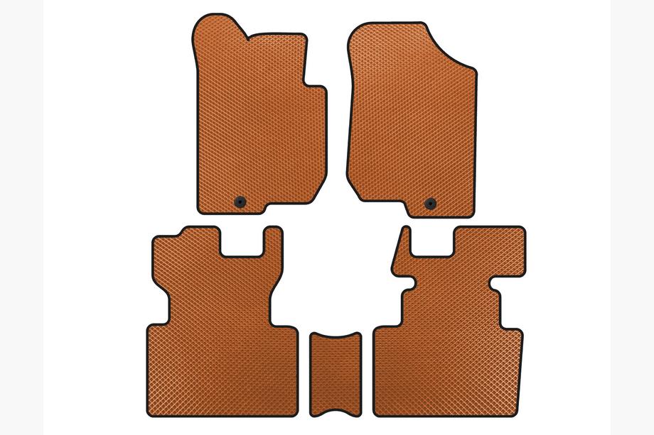 Kia Carens 1999–2012 EVA-bilmattor (2006-2012, 2 rader, 7-sits, orange) Image