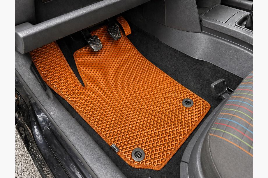 Volkswagen Polo 2001–2009 EVA-bilmattor (HB, 3/5-dörrars, orange) Image