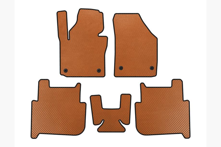 Volkswagen Touran 2003–2010 EVA bilmattor (2 rader, 2006-2010, 7-sits, orange) Image