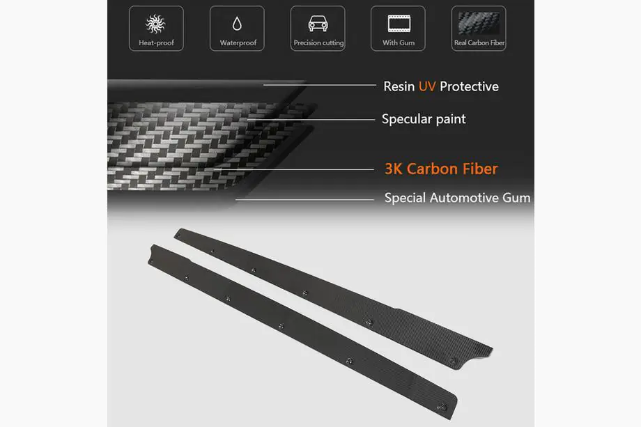 Tesla Model 3 2017– Sidoskirts V1 (2017-2023, Carbon) Foto 4