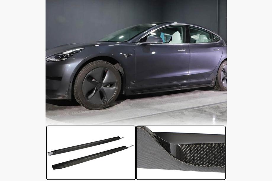 Tesla Model 3 2017– Sidoskirts V4 (2017-2023, kolfiber) Image