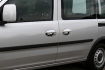 Opel Combo 2002–2012 Dörrhandtagskåpor med kant (2-dörrars, rostfritt stål) foto 1