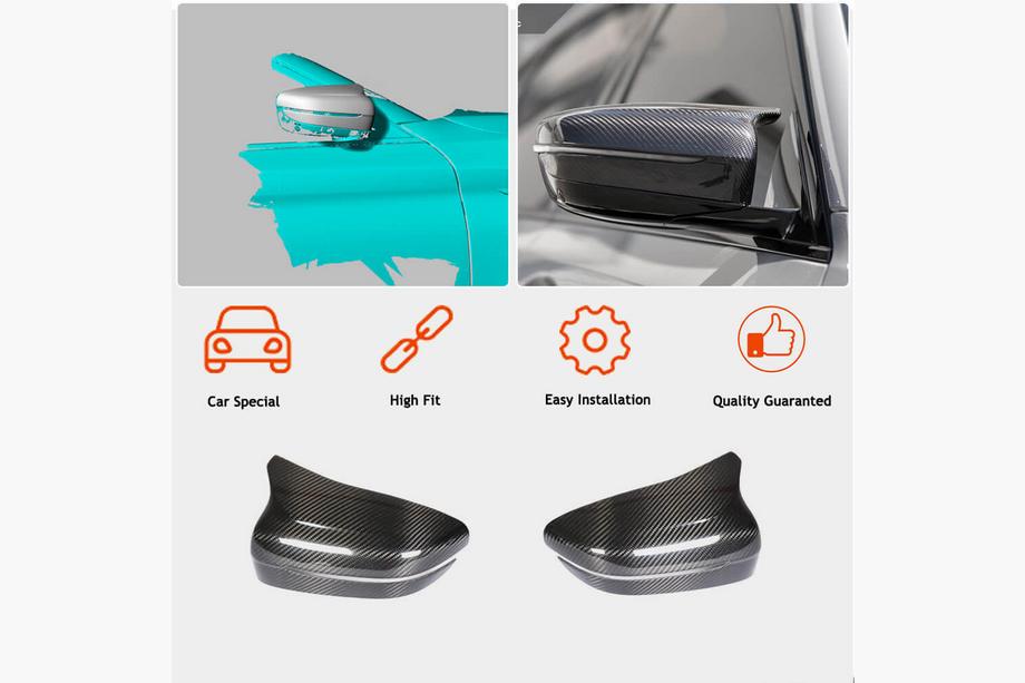 BMW 5-serien G30/G31 2017–2023 Spegelkåpor i dry carbon (för f90 2018-2020) Foto 2