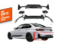 BMW 3-serien G20/G21 2018– Bakre diffuser med avgasslutstycken DPT (2022+, M-Perfomance) foto 1
