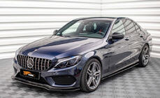 Mercedes C-class W205 2014–2021 DPT V2 frontläpp till främre stötfångare (2014-2018, endast för AMG-Line, högblank svart) foto 1