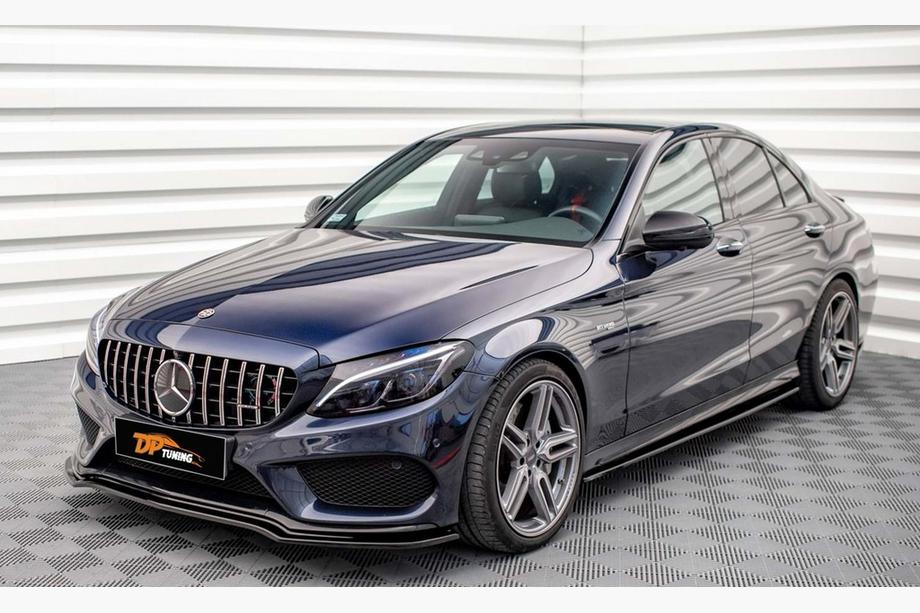 Mercedes C-class W205 2014–2021 DPT V2 frontläpp till främre stötfångare (2014-2018, endast för AMG-Line, högblank svart) Image