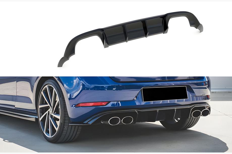 Volkswagen Golf 7/E-Golf 2012–2020 Bakre diffuser DPT V-3 (för R / R-Line, 2017-2020, blank svart) Image