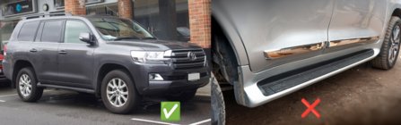 Toyota Land Cruiser 200 2007–2021 Främre stänkskydd (2 st, för trösklar utan belysning) foto 2