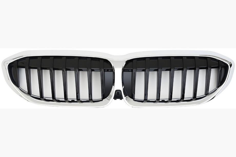BMW 3-serien G20/G21 2018– Njurgrillar 1 Bar (2018-2022, svart högglans med kromlist) Foto 2