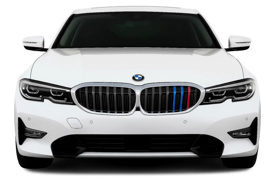 BMW 3-serien G20/G21 2018– Njurgrill 1 ribba (2018-2022, M-Color med kromlist) Image