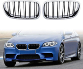 BMW 5-serien F10/F11 2010–2016 M-Look njurgaller (svart högglans med kromkant) foto 2