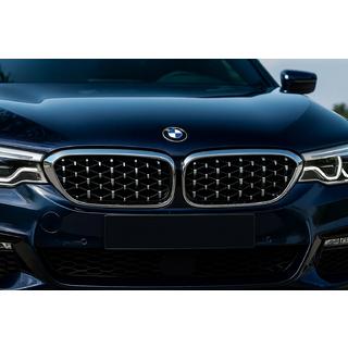 Njurgrill Diamond Silver V1 (2017-2020, kromad kant) BMW 5-serien G30/G31 2017–2023 foto 1
