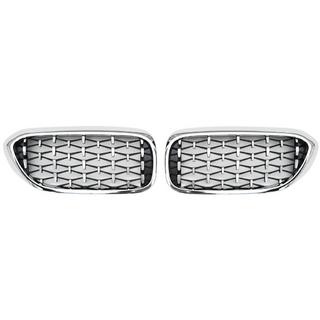 Njurgrill Diamond Silver V1 (2017-2020, kromad kant) BMW 5-serien G30/G31 2017–2023 foto 2