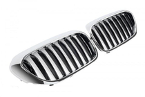 BMW 5-serien G30/G31 2017–2023 Njurgrillar 1 Bar (2017-2020, svart högglans med kromlist) foto 2