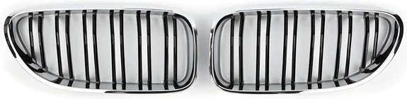 BMW 6-serien F12/F13/F06 2011–2018 M-Look njurgaller (svart högglans med kromkant) foto 2