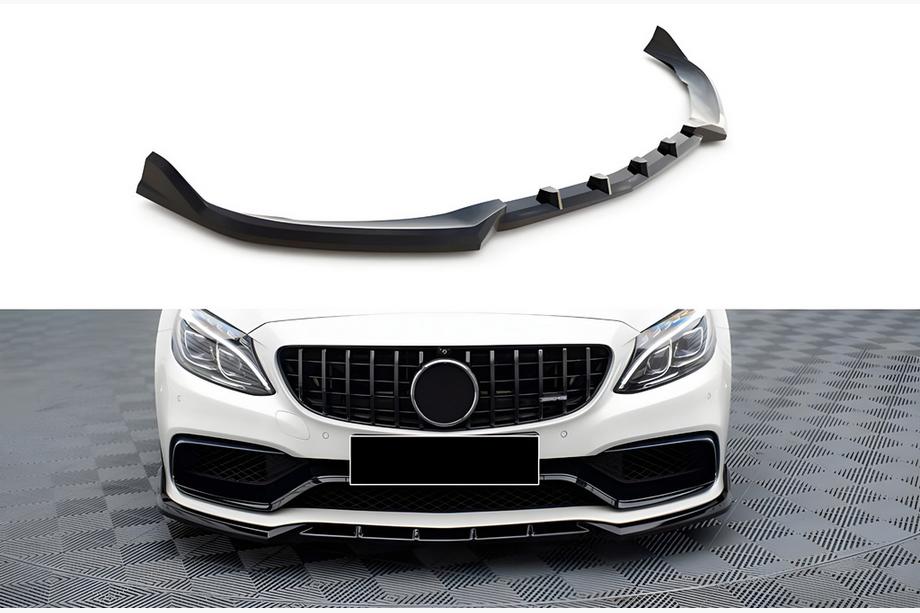 Mercedes C-class W205 2014–2021 DPT främre läppspoiler (2017-2020, blanksvart) Image