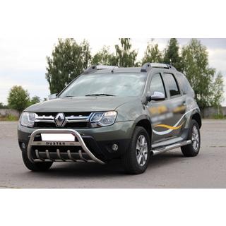 Frontbåge (bullbar) med texten WT004 (rostfritt stål) Renault Duster 2008–2017 foto 1