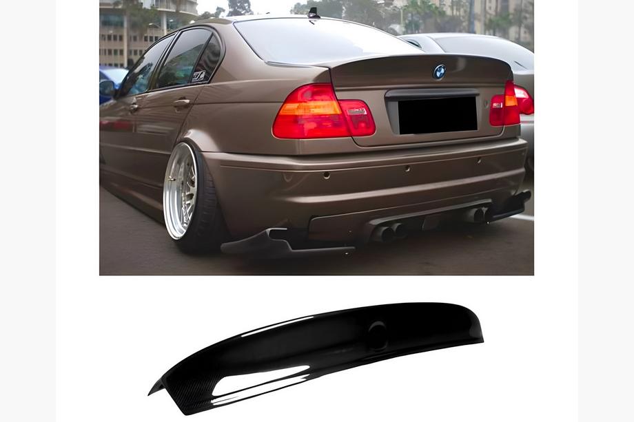 BMW 3-serie E46 1998–2006 CSL-style V1-spoiler (för SD, blanksvart) Image