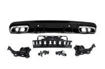 Mercedes C-class W205 2014–2021 Bakre diffuser med avgasändrör Silver (C63-design 2018-2021) foto 4