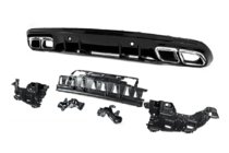 Mercedes C-class W205 2014–2021 Bakre diffuser med avgasändrör Silver (C63-design 2018-2021) foto 3