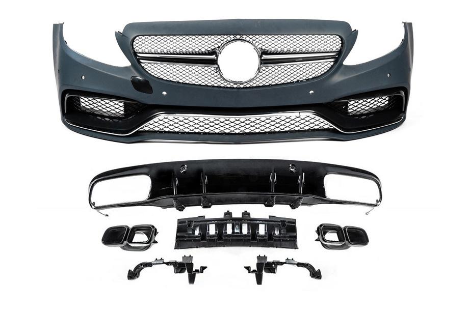 Mercedes C-class W205 2014–2021 Karossats med diffuser för Coupe (AMG C63-designs 2014-2018) Image