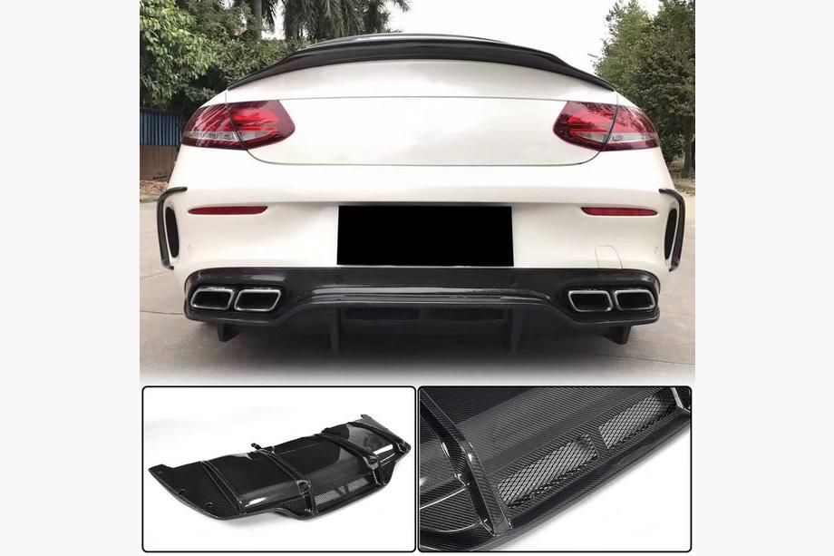 Mercedes C-class W205 2014–2021 Bakre diffusor V2 (för C63 AMG Coupé/Cabriolet 2015-2019, kolfiber) Foto 1