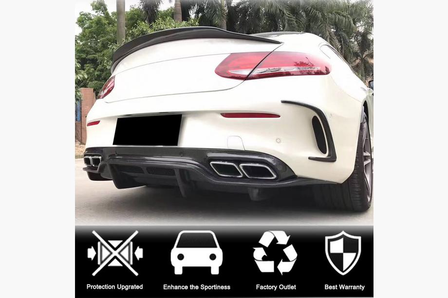 Mercedes C-class W205 2014–2021 Bakre diffusor V2 (för C63 AMG Coupé/Cabriolet 2015-2019, kolfiber) Foto 2