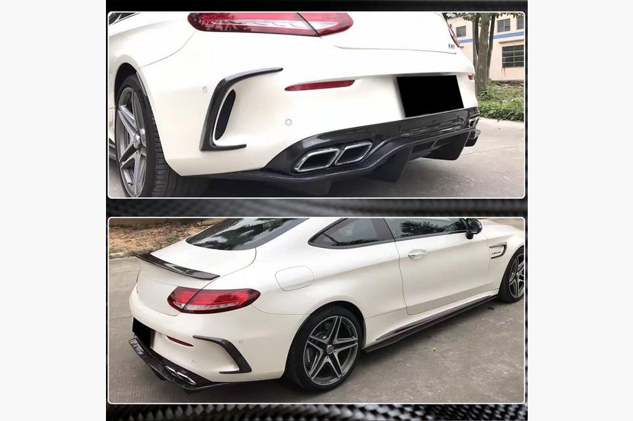 Mercedes C-class W205 2014–2021 Bakre diffusor V2 (för C63 AMG Coupé/Cabriolet 2015-2019, kolfiber) Foto 3