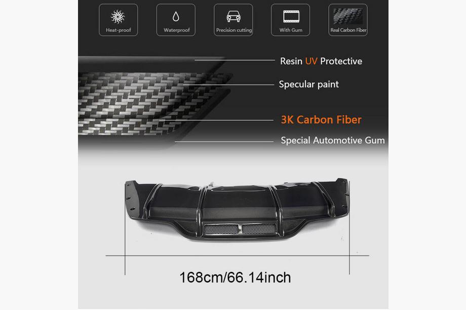 Mercedes C-class W205 2014–2021 Bakre diffusor V2 (för C63 AMG Coupé/Cabriolet 2015-2019, kolfiber) Foto 5