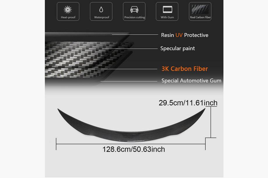 Mercedes C-class W205 2014–2021 Spoiler (cabriolet, kolfiber) Foto 5