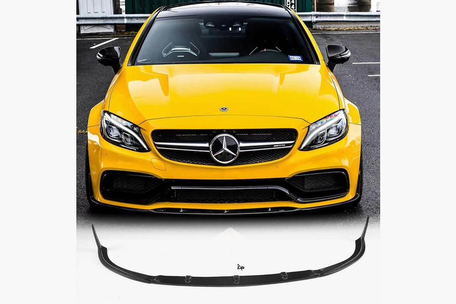 Mercedes C-class W205 2014–2021 Frontläpp Lip V1 (för coupé/cabriolet C63 AMG 2015-2019, kolfiber) Foto 1