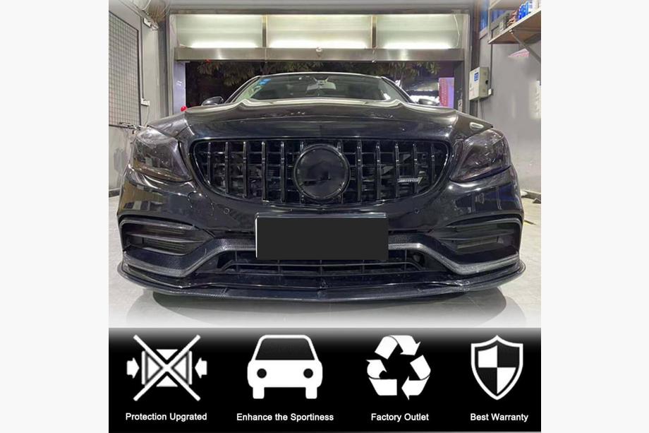 Mercedes C-class W205 2014–2021 Frontläpp Lip V1 (för coupé/cabriolet C63 AMG 2015-2019, kolfiber) Foto 2