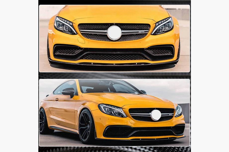 Mercedes C-class W205 2014–2021 Frontläpp Lip V1 (för coupé/cabriolet C63 AMG 2015-2019, kolfiber) Foto 3