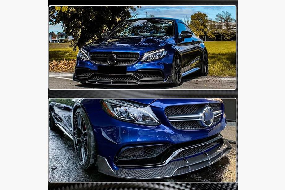 Mercedes C-class W205 2014–2021 Frontläpp Lip V2 (för Coupé/Cabriolet C63 AMG 2015-2019, kolfiber) Foto 4
