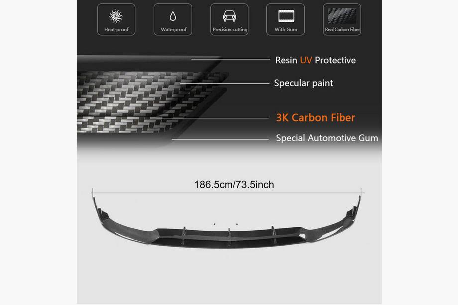 Mercedes C-class W205 2014–2021 Frontläpp Lip V2 (för Coupé/Cabriolet C63 AMG 2015-2019, kolfiber) Foto 6