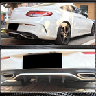 Mercedes C-class W205 2014–2021 Bakre stötfångardiffusor (för coupé/cabriolet AMG-Line / C43 AMG 2015-2019, kolfiber) foto 4