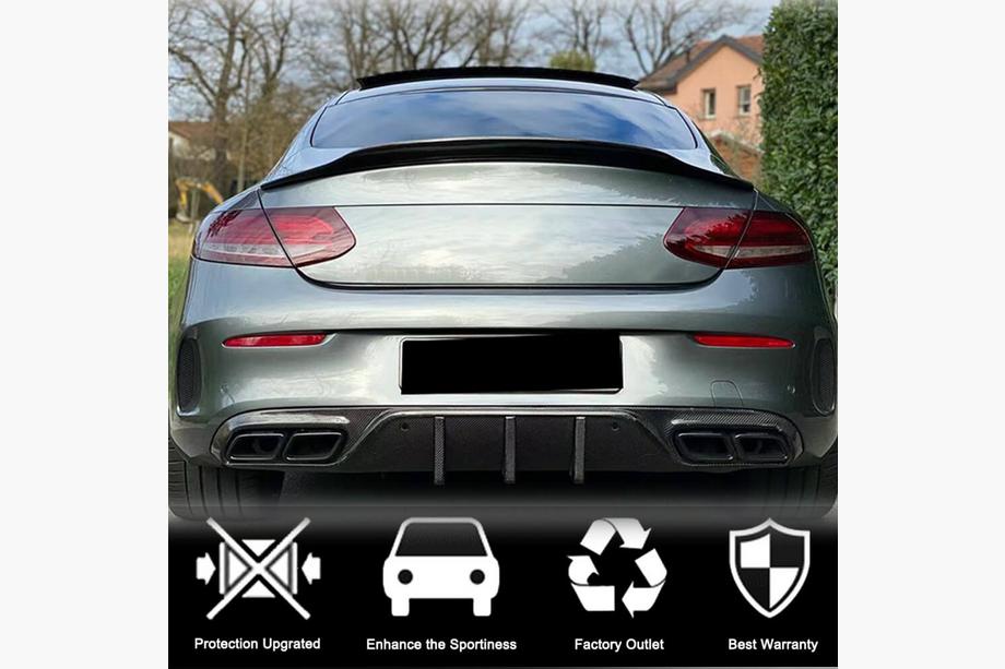 Mercedes C-class W205 2014–2021 V6-spoiler (för coupé 2015-2019, plast) Image