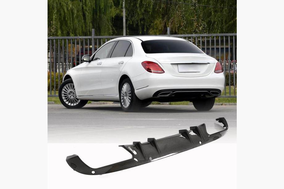 Mercedes C-class W205 2014–2021 Bakre stötfångardiffusor (för SD Base 2015-2019, kolfiber) Image