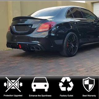 Bakre stötfångardiffusor med avgasslutrör (för SD C43 AMG 2015-2019, kolfiber) foto 2