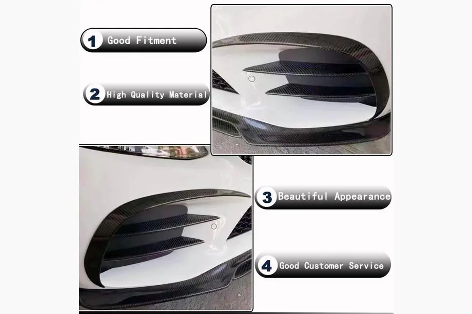 Mercedes C-class W205 2014–2021 Frontläpp till främre stötfångare (för SD AMG-Line 2015-2019, kolfiber) Foto 3