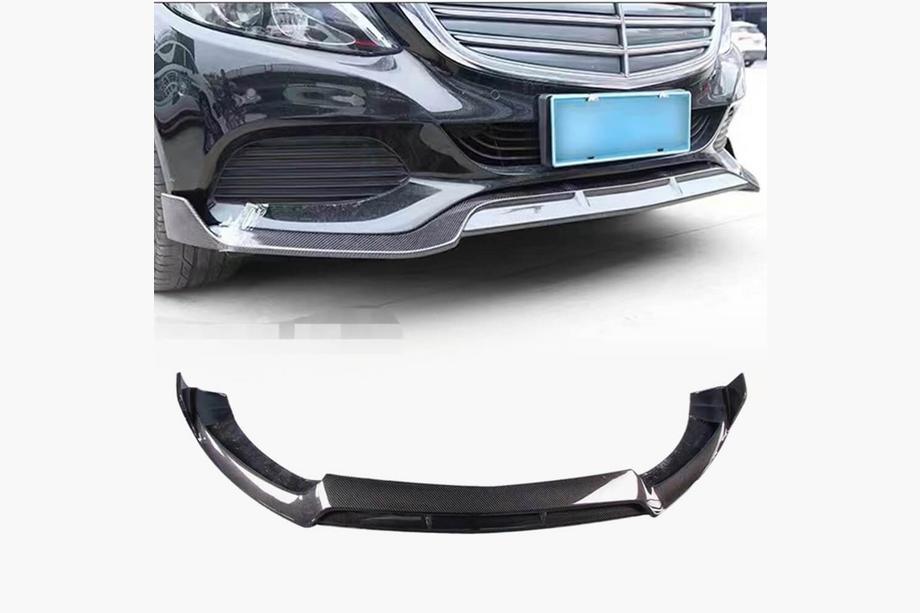 Mercedes C-class W205 2014–2021 Främre stötfångarläpp Lip V1 (för SD Base 2019-2021, kolfiber) Image