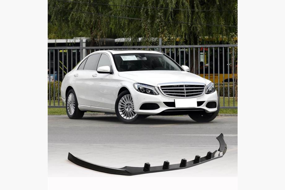 Mercedes C-class W205 2014–2021 Frontläpp till främre stötfångare Lip V2 (för SD Base 2019-2021, kolfiber) Image
