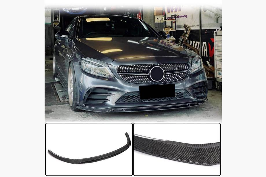 Mercedes C-class W205 2014–2021 Frontläpp till stötfångaren i kolfiber (2019-2021, Carbon) Image