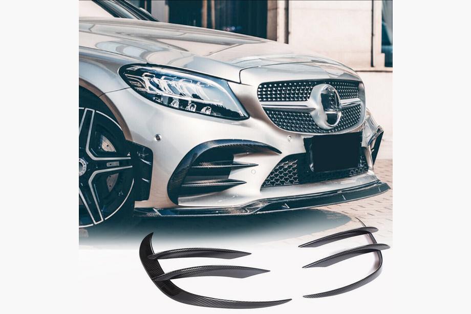 Mercedes C-class W205 2014–2021 Frontstötfångarinsatser V1 (för C43 AMG 2019-2021, kolfiber) Foto 1