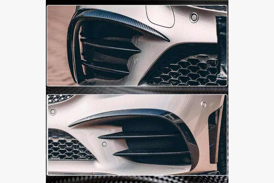 Mercedes C-class W205 2014–2021 Frontstötfångarinsatser V1 (för C43 AMG 2019-2021, kolfiber) Foto 5