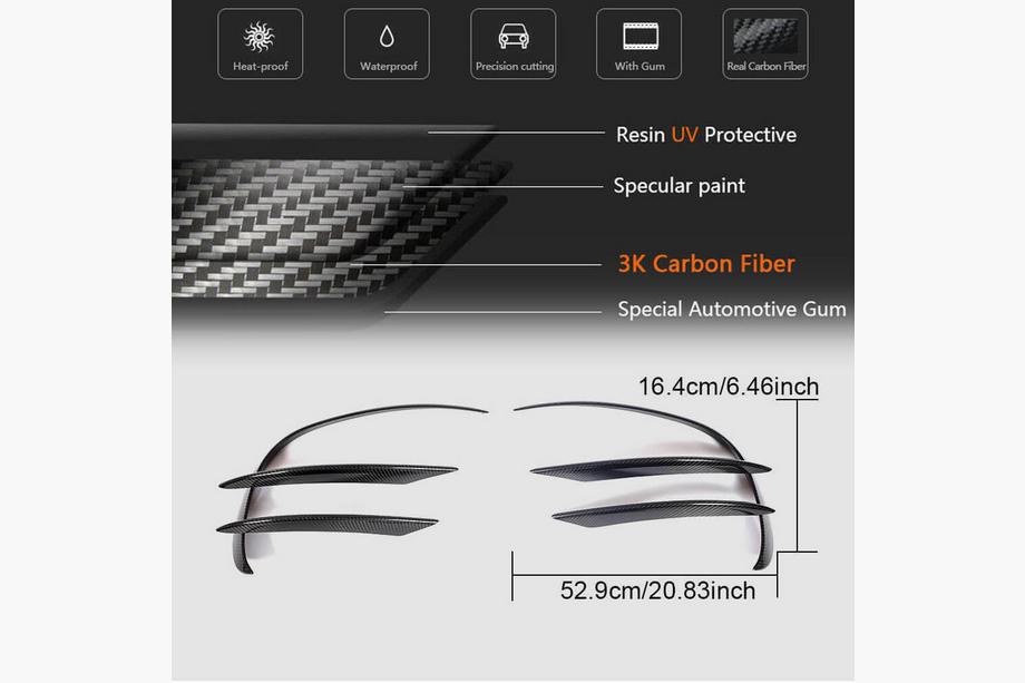 Mercedes C-class W205 2014–2021 Frontstötfångarinsatser V1 (för C43 AMG 2019-2021, kolfiber) Foto 7